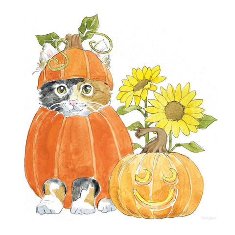 Halloween Pets II White Modern Wood Framed Art Print with Double Matting by Grove, Beth