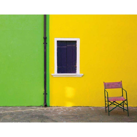 Windows of Burano II Black Modern Wood Framed Art Print with Double Matting by Aledanda