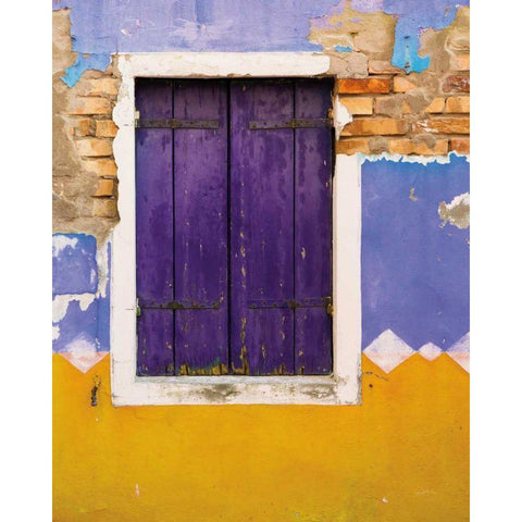 Windows of Burano IV Black Modern Wood Framed Art Print with Double Matting by Aledanda