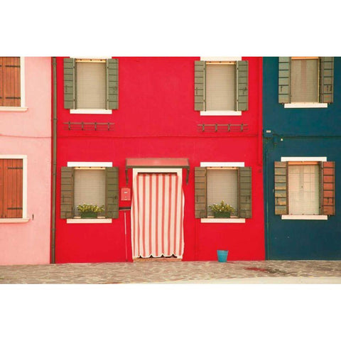 Windows of Burano VI Black Modern Wood Framed Art Print with Double Matting by Aledanda