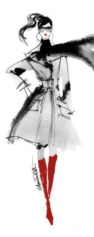 Modern Fashion I Red Crop Black Ornate Wood Framed Art Print with Double Matting by Tavoletti, Anne