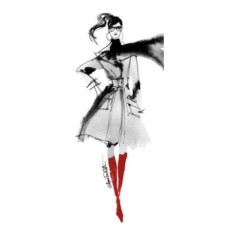 Modern Fashion I Red Crop Black Modern Wood Framed Art Print with Double Matting by Tavoletti, Anne