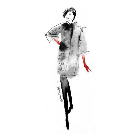 Modern Fashion II Red Crop White Modern Wood Framed Art Print by Tavoletti, Anne