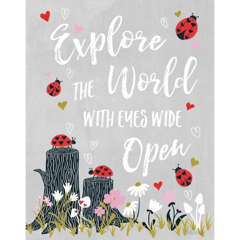 Lovebug I Black Modern Wood Framed Art Print with Double Matting by Marshall, Laura