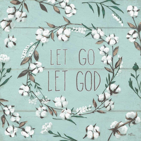 Blessed VII Mint Let Go Let God Gold Ornate Wood Framed Art Print with Double Matting by Penner, Janelle