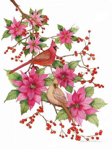 Holiday Happiness IV Black Ornate Wood Framed Art Print with Double Matting by McKenna, Kathleen Parr