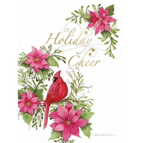 Holiday Happiness V Gold Ornate Wood Framed Art Print with Double Matting by McKenna, Kathleen Parr