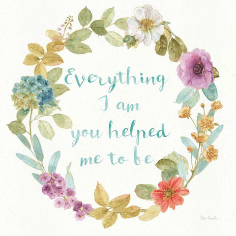 Rainbow Seeds Wreath III Everything Gold Ornate Wood Framed Art Print with Double Matting by Audit, Lisa