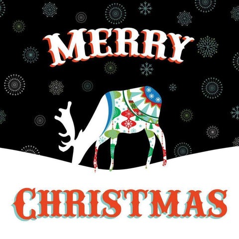 Mod Holiday on Black II Gold Ornate Wood Framed Art Print with Double Matting by Wild Apple Portfolio