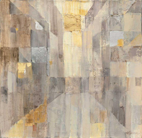 The Gold Square White Modern Wood Framed Art Print with Double Matting by Hristova, Albena