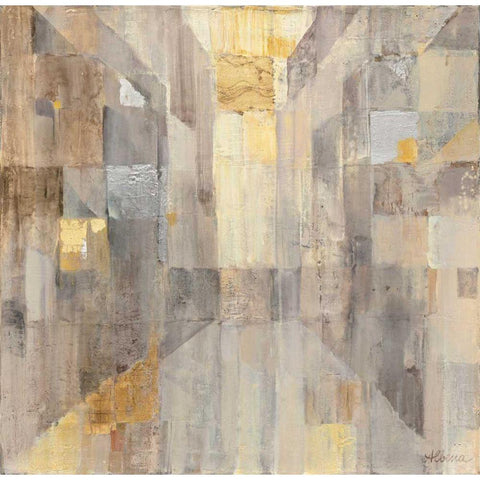 The Gold Square Black Modern Wood Framed Art Print with Double Matting by Hristova, Albena