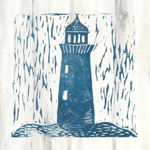 Nautical Collage I On White Wood Black Modern Wood Framed Art Print by Prahl, Courtney