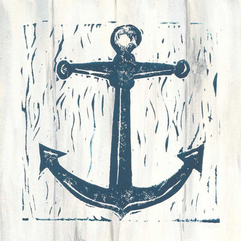 Nautical Collage III On White Wood White Modern Wood Framed Art Print with Double Matting by Prahl, Courtney