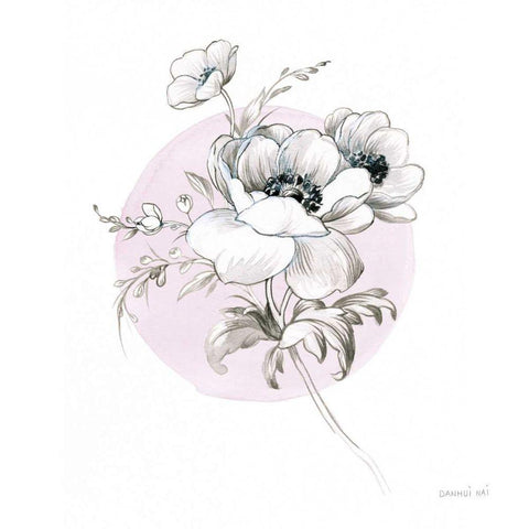 Sketchbook Garden IV White Modern Wood Framed Art Print with Double Matting by Nai, Danhui