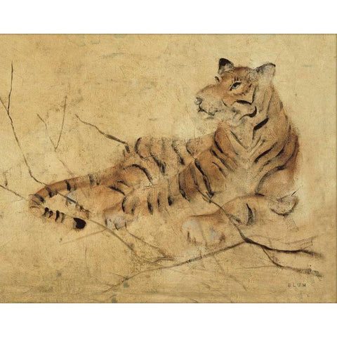 Global Tiger Light Crop White Modern Wood Framed Art Print by Blum, Cheri