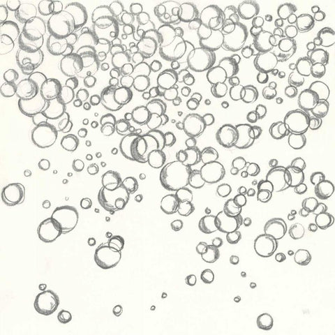 Bubbles I White Modern Wood Framed Art Print by Paschke, Chris