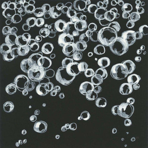 Bubbles II Black Modern Wood Framed Art Print by Paschke, Chris