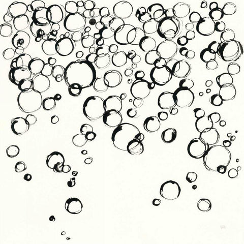 Bubbles III Black Modern Wood Framed Art Print by Paschke, Chris