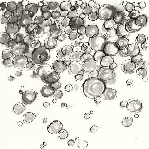 Bubbles IV White Modern Wood Framed Art Print by Paschke, Chris