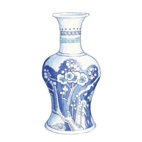 Ginger Jar III on White White Modern Wood Framed Art Print with Double Matting by Wild Apple Portfolio