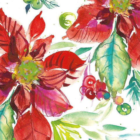 Poinsettia Pretty II Black Modern Wood Framed Art Print by Rice, Kristy
