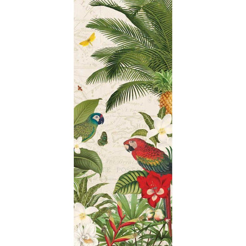 Parrot Paradise VII White Modern Wood Framed Art Print by Pertiet, Katie