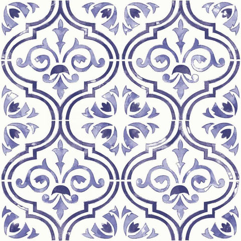 Botanical Blue Step 03 Black Modern Wood Framed Art Print with Double Matting by Pertiet, Katie