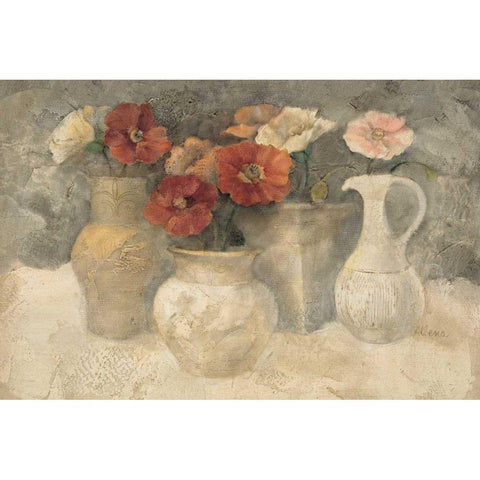 Poppies in White White Modern Wood Framed Art Print by Hristova, Albena