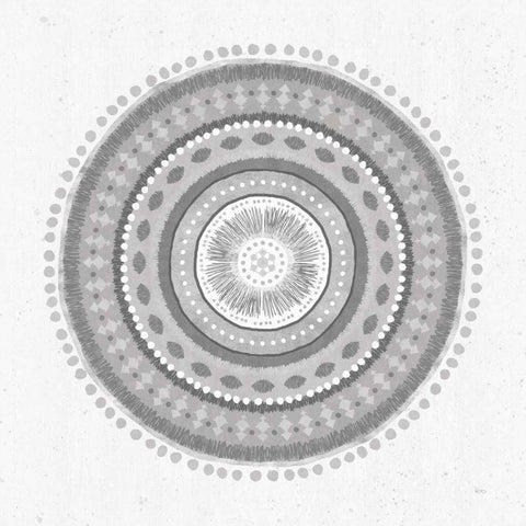 Suds Mandala Black Ornate Wood Framed Art Print with Double Matting by Charron, Veronique