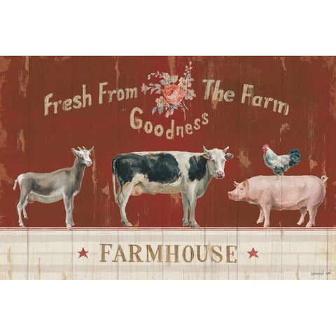 Farm Patchwork II Black Modern Wood Framed Art Print with Double Matting by Nai, Danhui