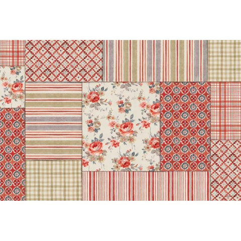 Farm Patchwork III Black Modern Wood Framed Art Print by Nai, Danhui