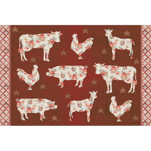 Farm Patchwork IV Gold Ornate Wood Framed Art Print with Double Matting by Nai, Danhui