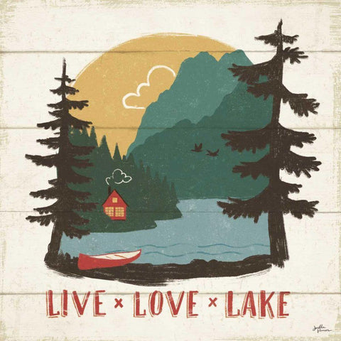 Vintage Lake VII White Modern Wood Framed Art Print with Double Matting by Penner, Janelle
