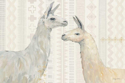 Llama Land I White Modern Wood Framed Art Print with Double Matting by Tillmon, Avery