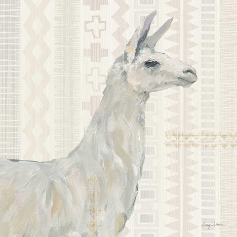 Llama Land II White Modern Wood Framed Art Print with Double Matting by Tillmon, Avery