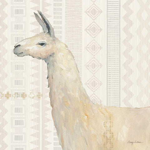 Llama Land III White Modern Wood Framed Art Print with Double Matting by Tillmon, Avery