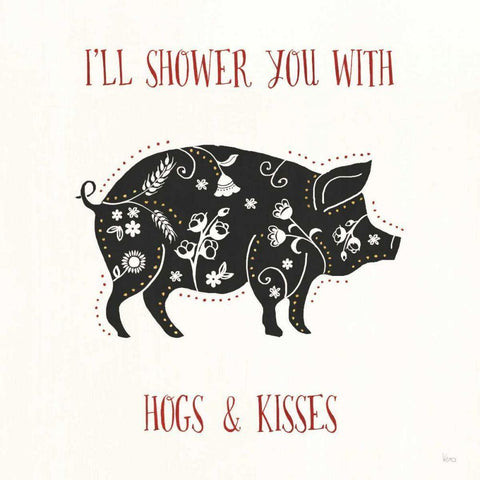 Otomi Farm II Black Ornate Wood Framed Art Print with Double Matting by Charron, Veronique