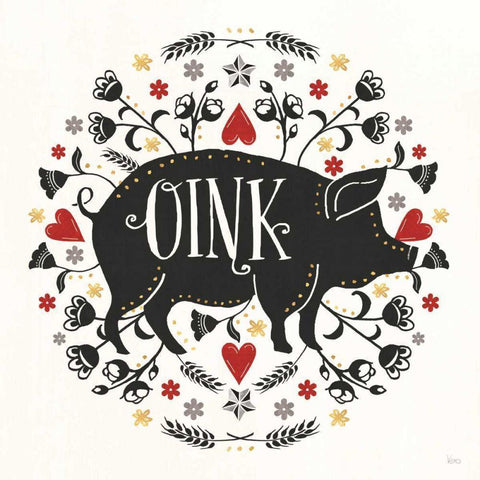 Otomi Farm VI Gold Ornate Wood Framed Art Print with Double Matting by Charron, Veronique