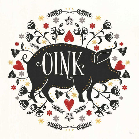 Otomi Farm VI Black Ornate Wood Framed Art Print with Double Matting by Charron, Veronique