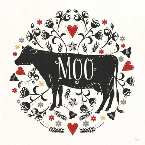 Otomi Farm VII Black Modern Wood Framed Art Print with Double Matting by Charron, Veronique