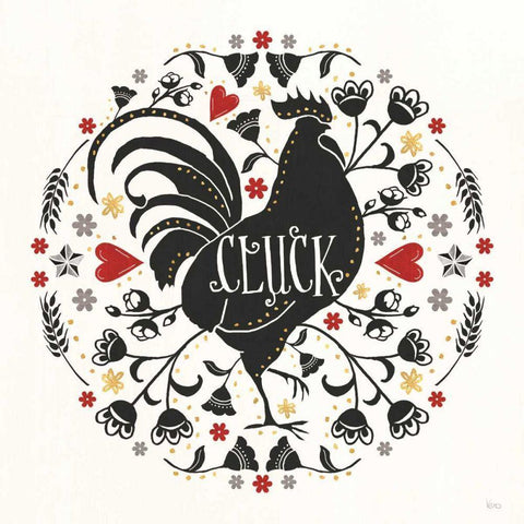 Otomi Farm VIII Black Ornate Wood Framed Art Print with Double Matting by Charron, Veronique