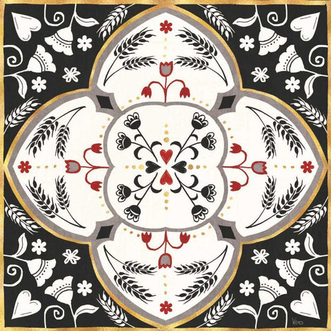 Otomi Farm XII Black Modern Wood Framed Art Print with Double Matting by Charron, Veronique