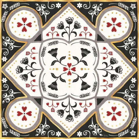 Otomi Farm XIII Black Ornate Wood Framed Art Print with Double Matting by Charron, Veronique