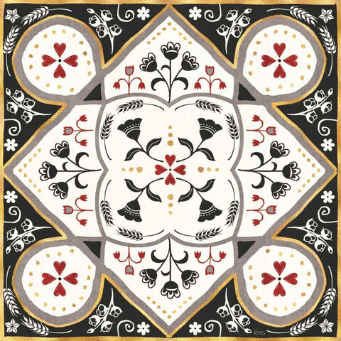 Otomi Farm XIII Gold Ornate Wood Framed Art Print with Double Matting by Charron, Veronique