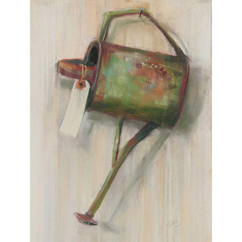 Copper Watering Can Gold Ornate Wood Framed Art Print with Double Matting by Rowan, Carol