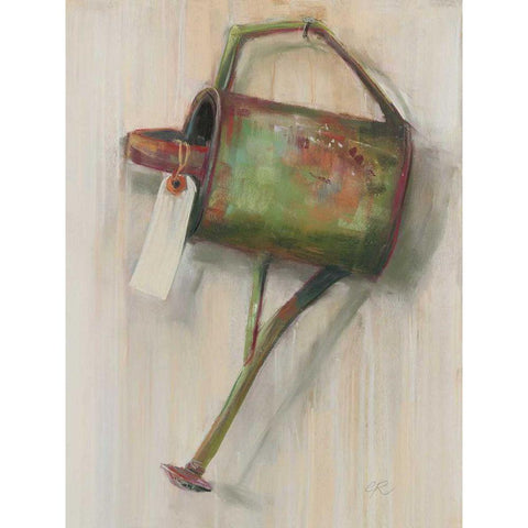 Copper Watering Can Black Modern Wood Framed Art Print with Double Matting by Rowan, Carol