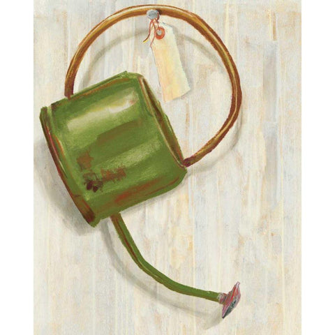 Watering Can White Modern Wood Framed Art Print by Rowan, Carol