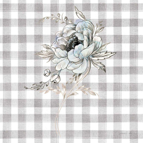 Sketchbook Garden VIII Checker White Modern Wood Framed Art Print by Nai, Danhui