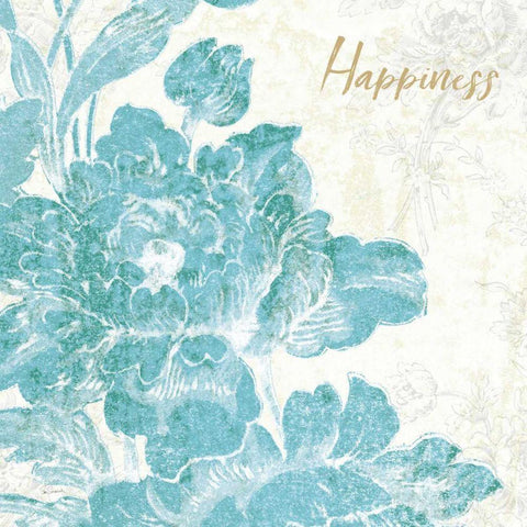 Toile Roses VI Teal Happiness White Modern Wood Framed Art Print by Schlabach, Sue