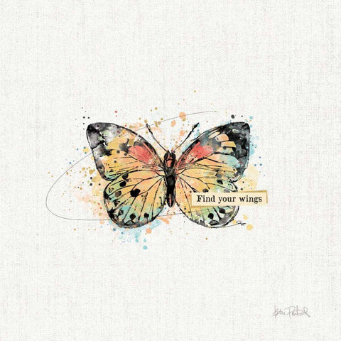 Thoughtful Butterflies II Gold Ornate Wood Framed Art Print with Double Matting by Pertiet, Katie